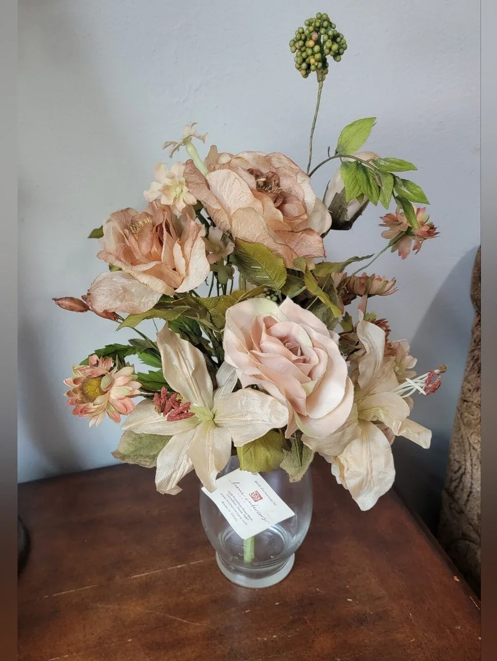 Silk Floral Bouquet in Blush and Cream - Home Accents